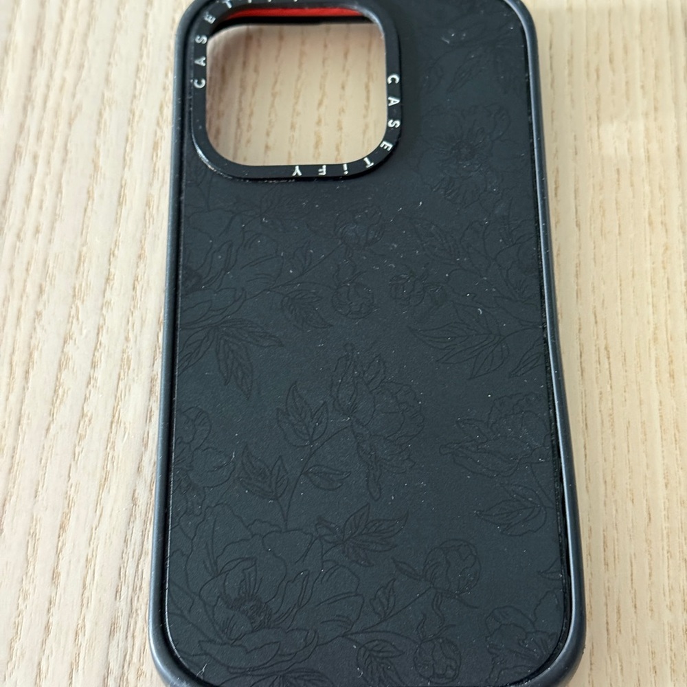 Casetify Black Floral iPhone 14 Pro Case